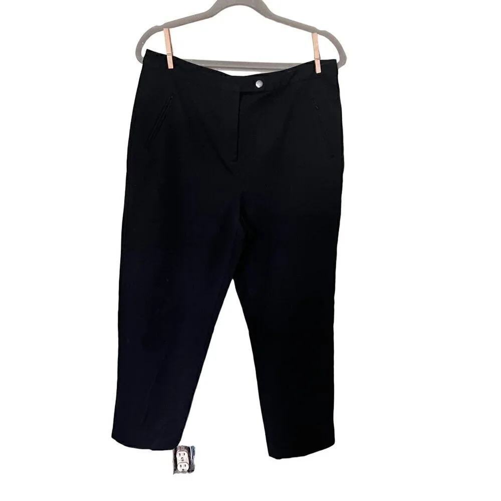 Talbots Petites Stretch Black Pants Size 14 Black‎ Office Career Business